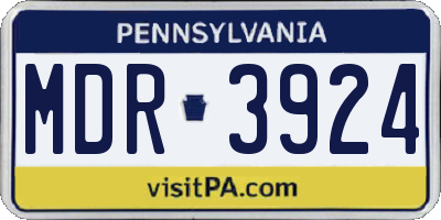 PA license plate MDR3924