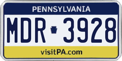 PA license plate MDR3928