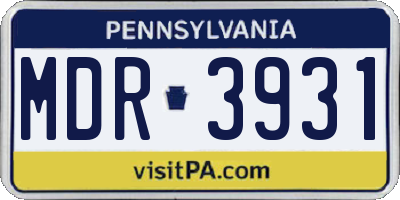 PA license plate MDR3931