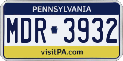 PA license plate MDR3932