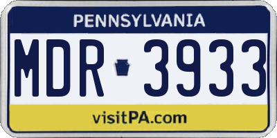 PA license plate MDR3933