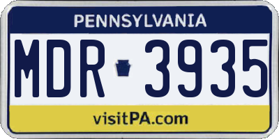 PA license plate MDR3935