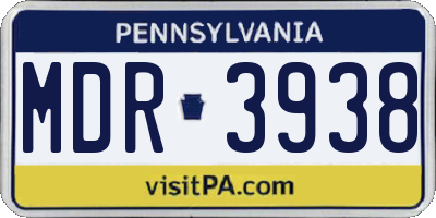 PA license plate MDR3938