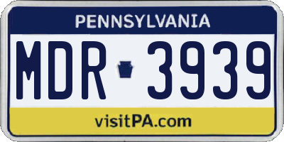 PA license plate MDR3939