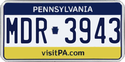 PA license plate MDR3943