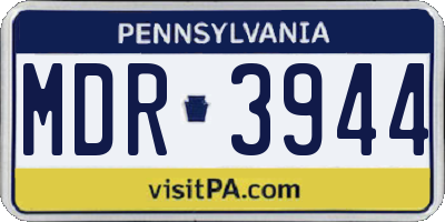 PA license plate MDR3944