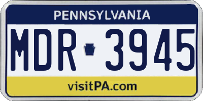 PA license plate MDR3945