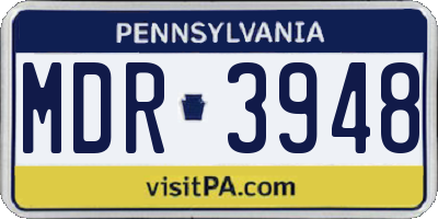 PA license plate MDR3948