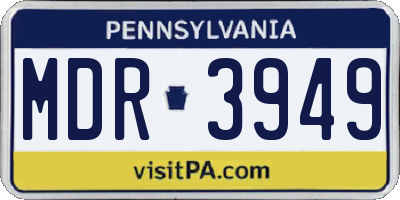 PA license plate MDR3949