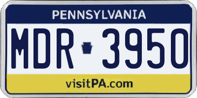PA license plate MDR3950