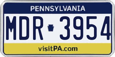 PA license plate MDR3954