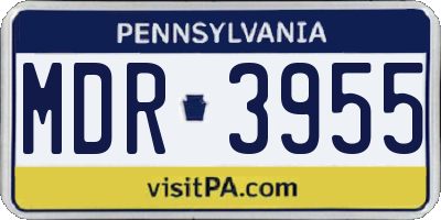 PA license plate MDR3955