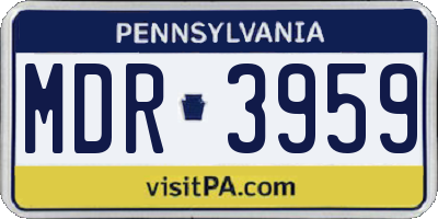 PA license plate MDR3959