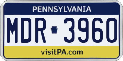 PA license plate MDR3960