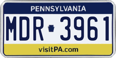 PA license plate MDR3961