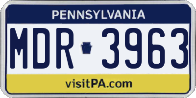PA license plate MDR3963