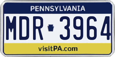 PA license plate MDR3964