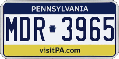 PA license plate MDR3965