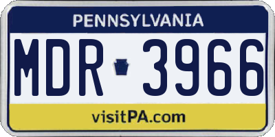 PA license plate MDR3966
