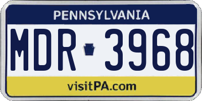 PA license plate MDR3968