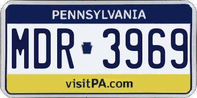 PA license plate MDR3969