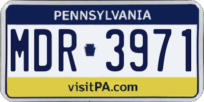 PA license plate MDR3971