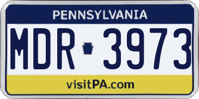 PA license plate MDR3973