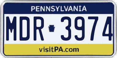PA license plate MDR3974