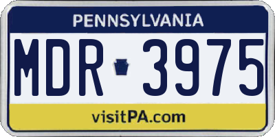 PA license plate MDR3975