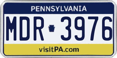 PA license plate MDR3976