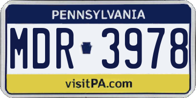 PA license plate MDR3978