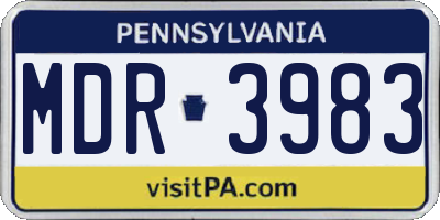 PA license plate MDR3983