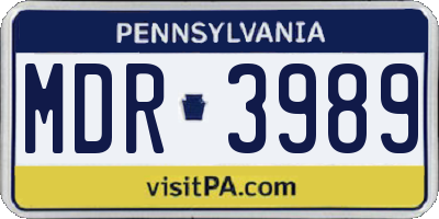 PA license plate MDR3989