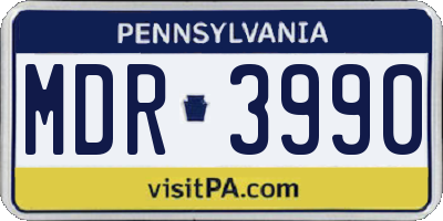 PA license plate MDR3990