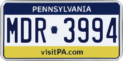 PA license plate MDR3994