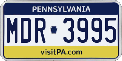 PA license plate MDR3995