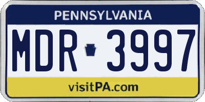 PA license plate MDR3997