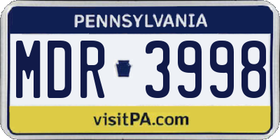 PA license plate MDR3998