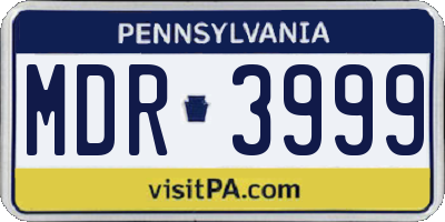 PA license plate MDR3999