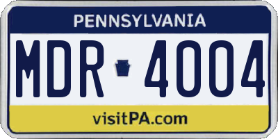 PA license plate MDR4004
