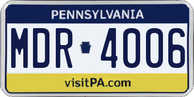 PA license plate MDR4006