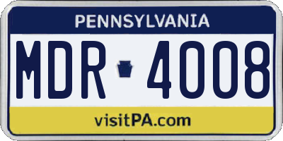 PA license plate MDR4008