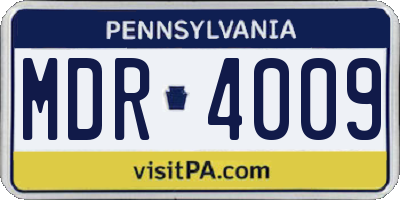PA license plate MDR4009