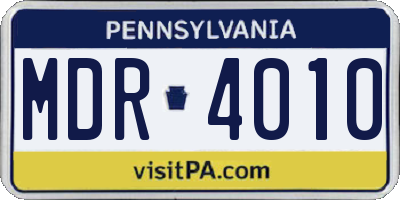 PA license plate MDR4010