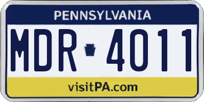 PA license plate MDR4011
