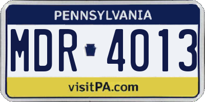 PA license plate MDR4013