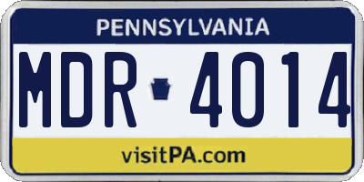 PA license plate MDR4014