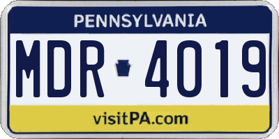 PA license plate MDR4019