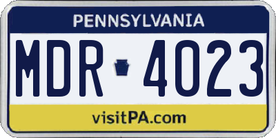 PA license plate MDR4023
