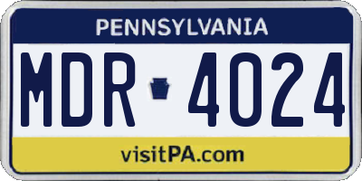 PA license plate MDR4024